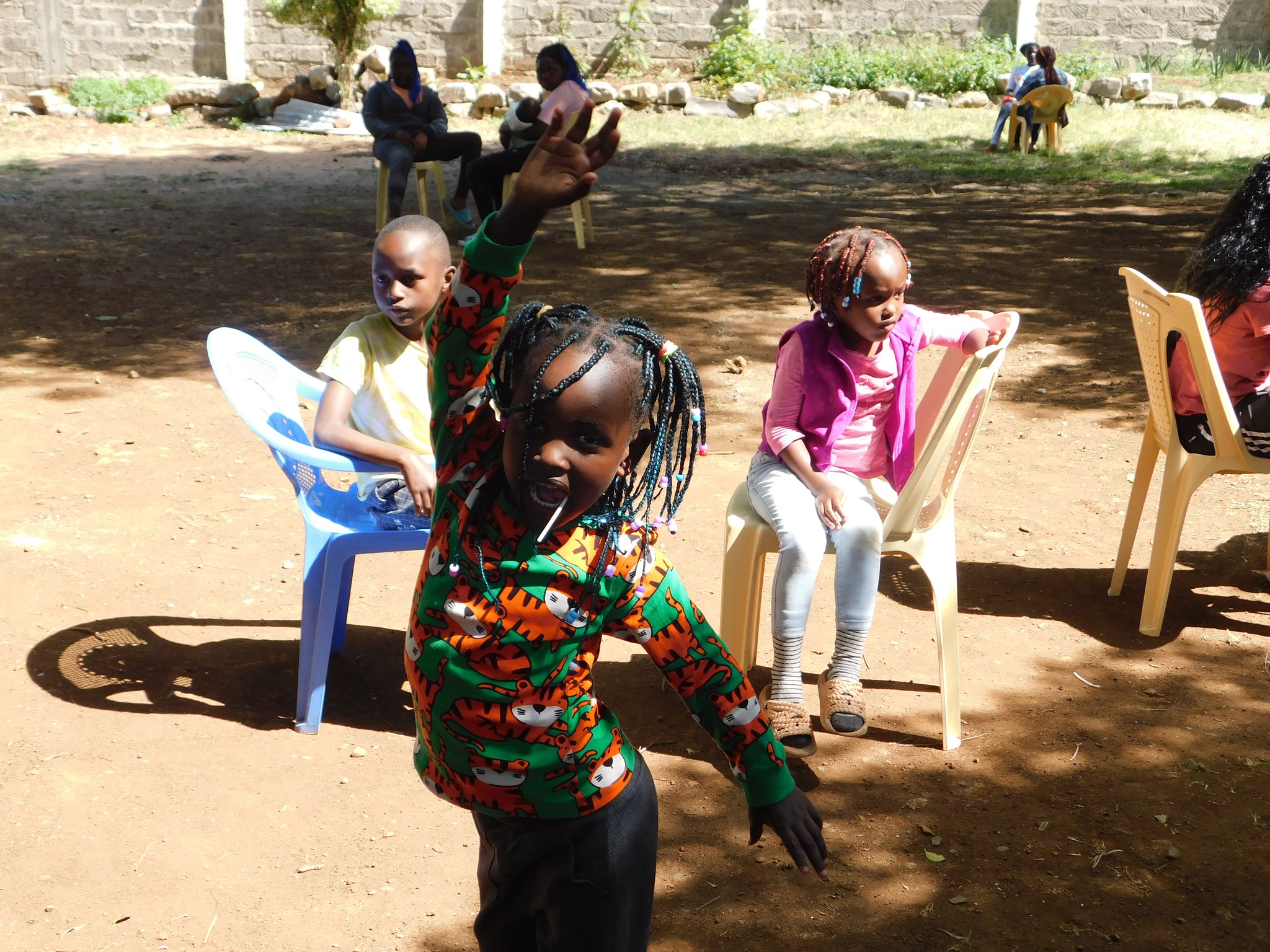 Children learning in a bright classroom